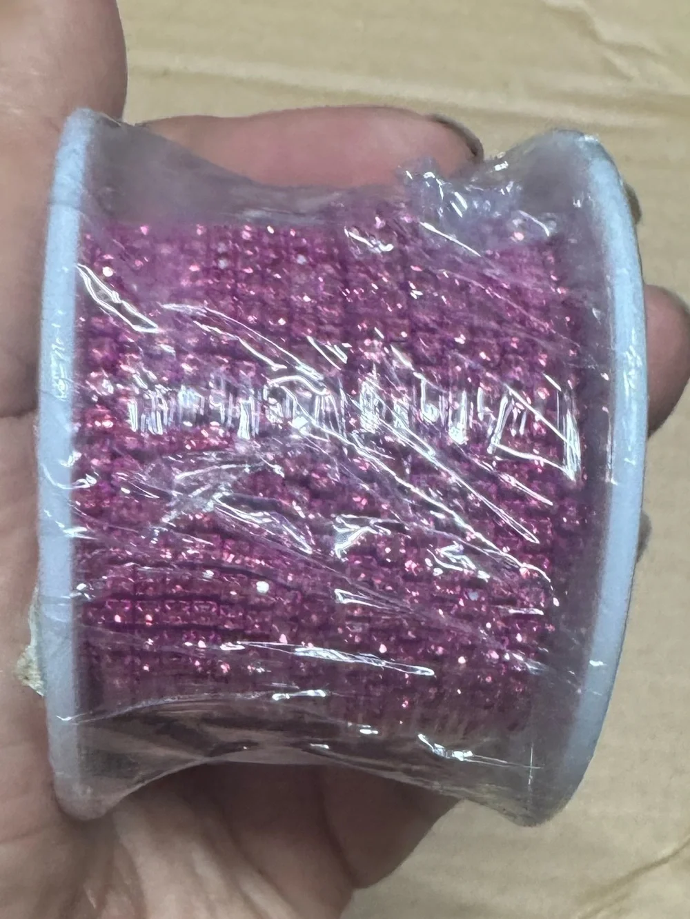 10yds Sparkling Pink Rhinestone Trim